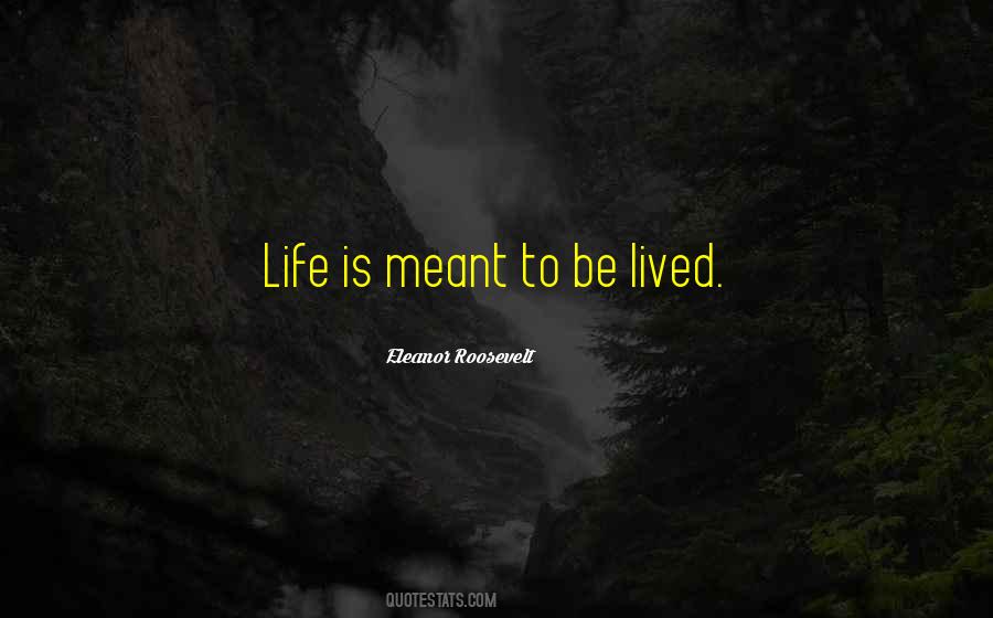 Life Is Meant To Be Lived Quotes #1214700