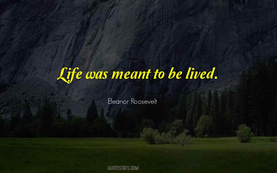 Life Is Meant To Be Lived Quotes #146626
