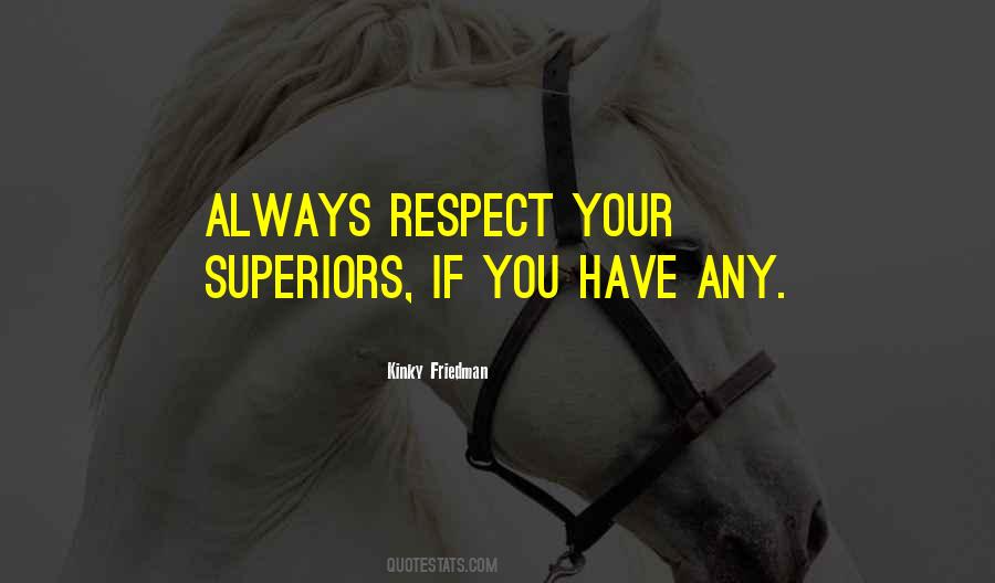 Respect Your Superiors Quotes #810178