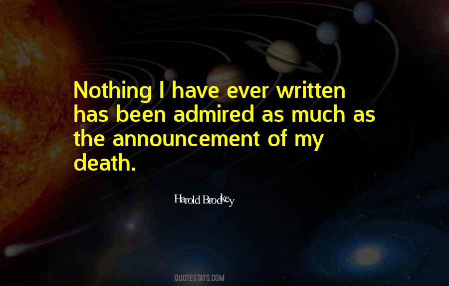 Death Announcements Quotes #346093 Death Announcements Quotes #346093