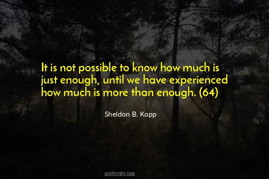 How Much Is Enough Quotes #1858671
