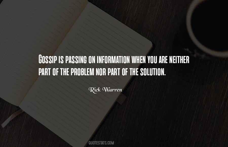 If Your Not Part Of The Solution Quotes #1750844