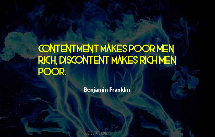 Benjamin Franklin Contentment Quotes #1788305