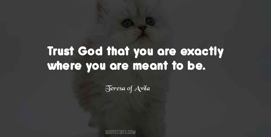 You Are Exactly Where You Are Meant To Be Quotes #558236