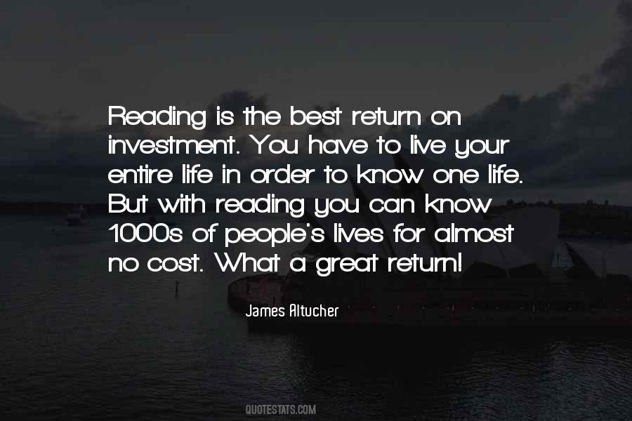Return Of Investment Quotes #452829