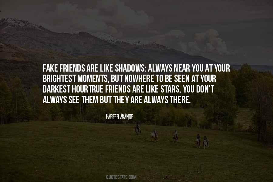 Fake Friends Are Like Shadows Quotes #1301836