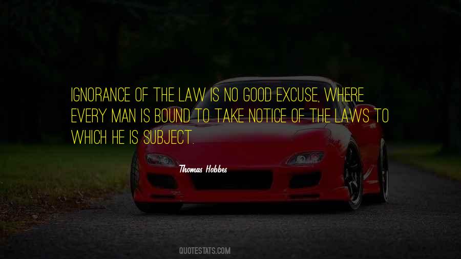 Ignorance To The Law Is Not An Excuse Quotes #205613