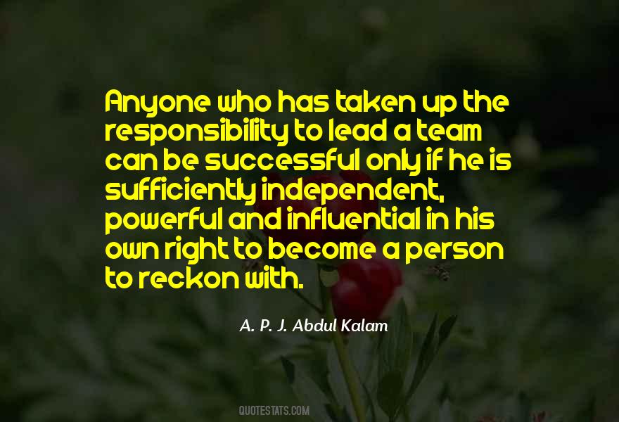 A Team Is Only As Successful Quotes #1590195