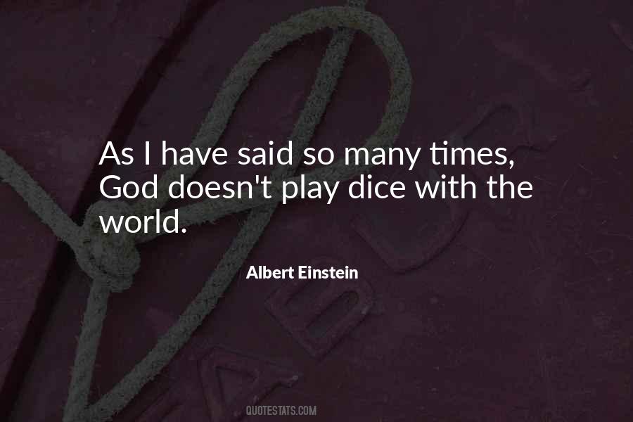 Dice Einstein Quotes #1241769