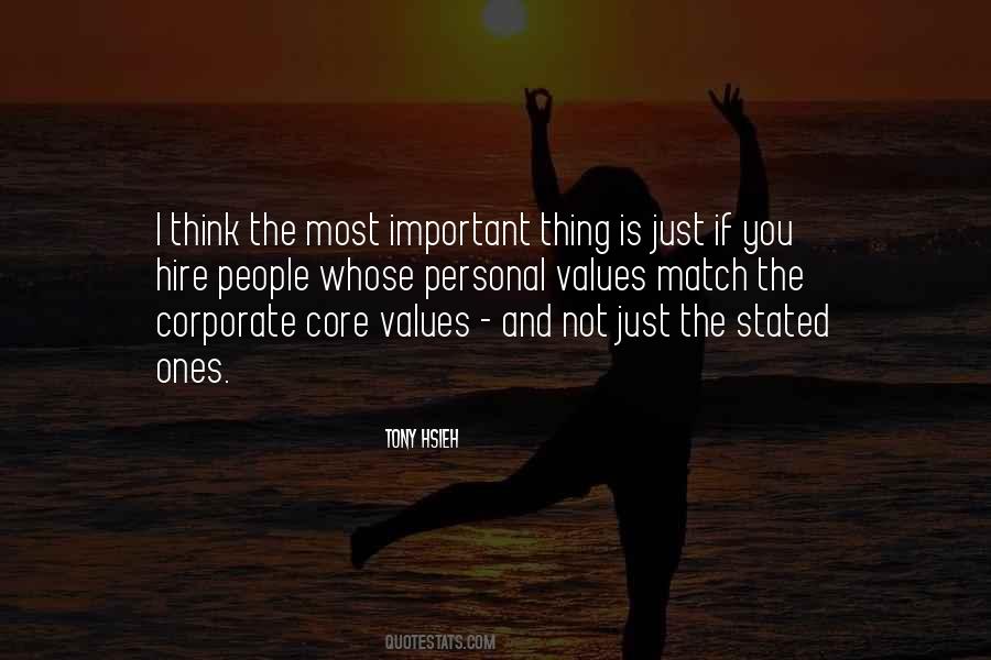 Personal Core Values Quotes #1197256