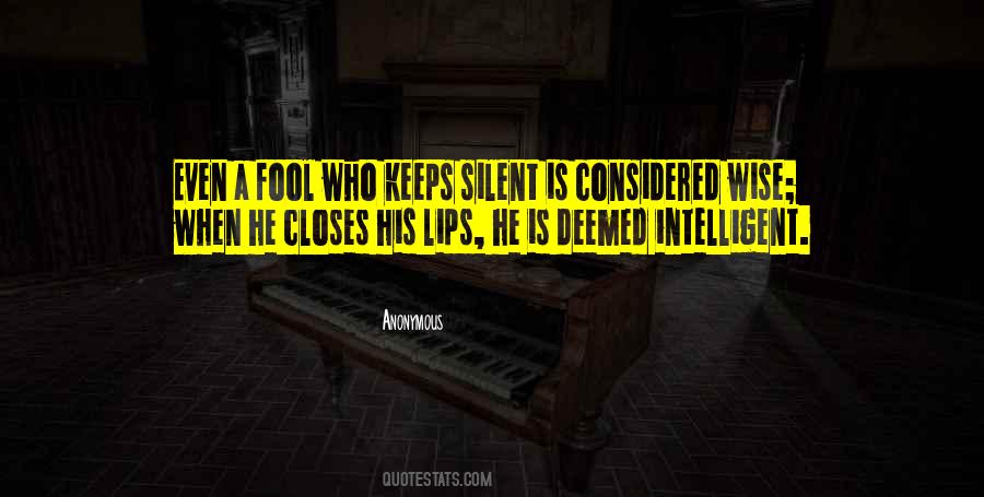 Silent Wise Quotes #890930
