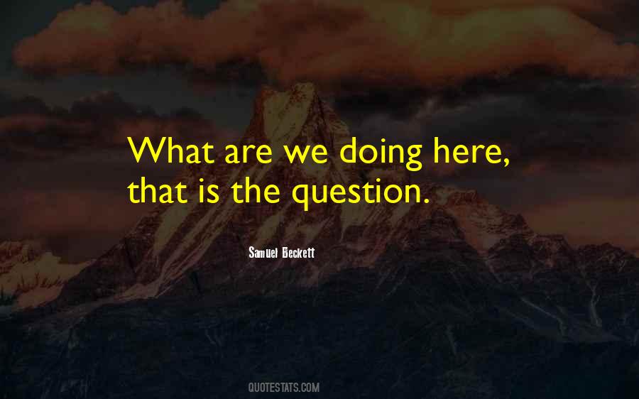 What Are We Doing Quotes #1398458