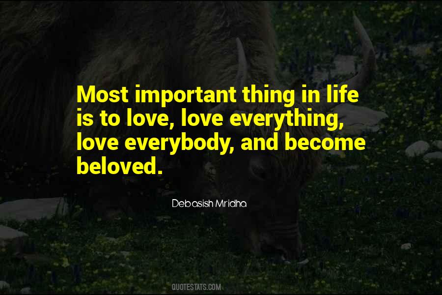 Most Important Thing Is Love Quotes #354413