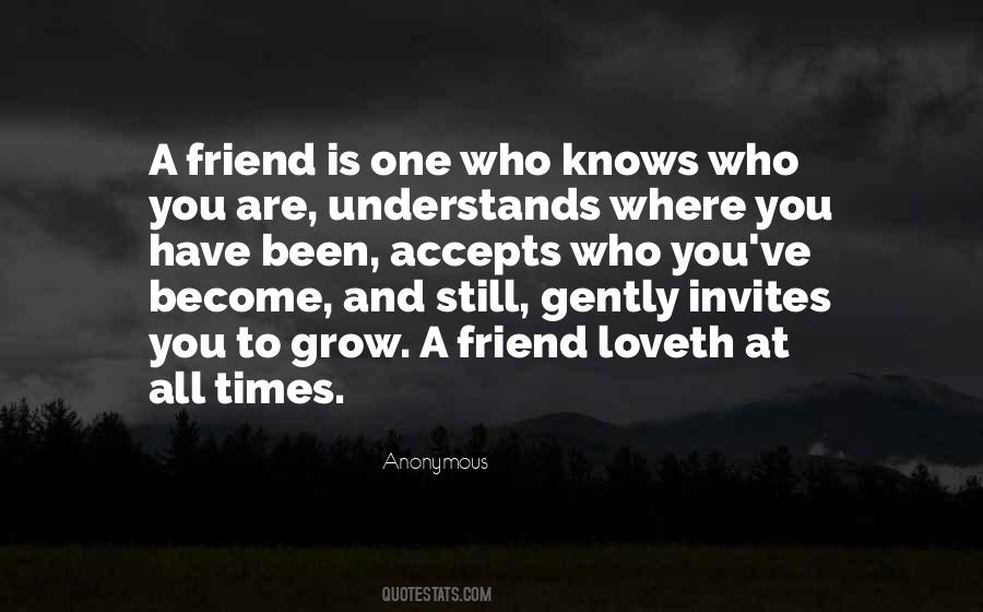 Friend Is One Who Understands Quotes #258791