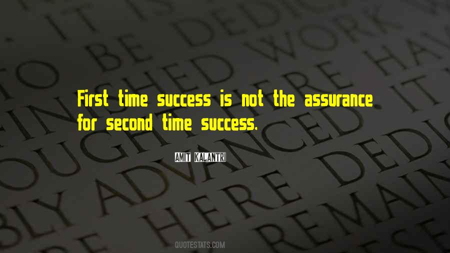 First Time Success Quotes #10545