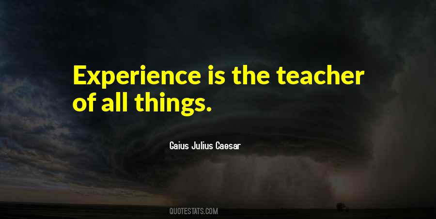 Experience Is The Teacher Of All Things Quotes #179319