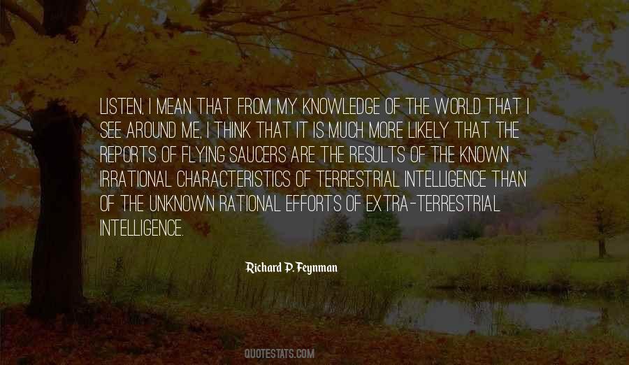 Richard Feynman Intelligence Quotes #1863589