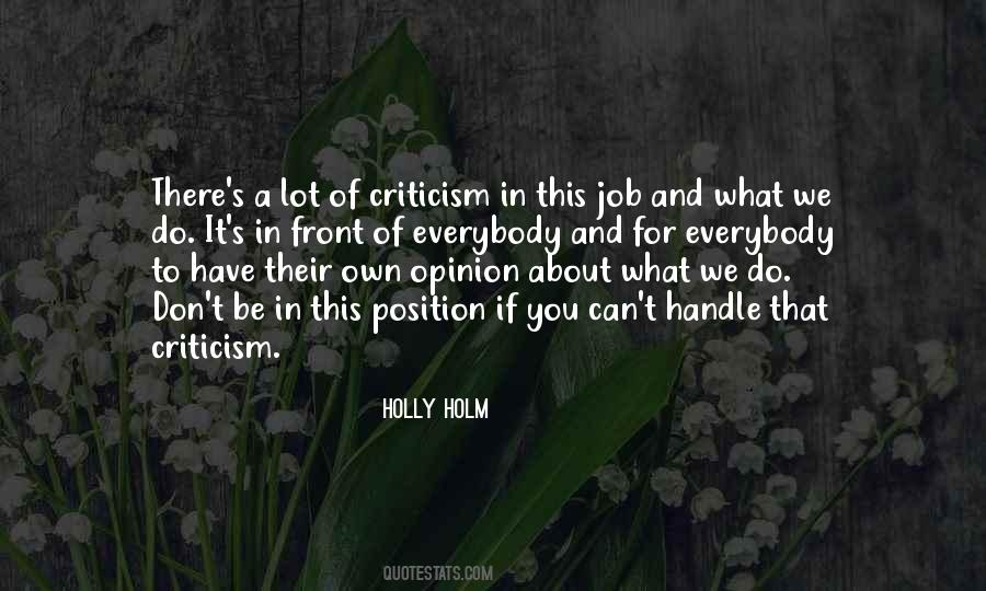 How To Handle Criticism Quotes #746271