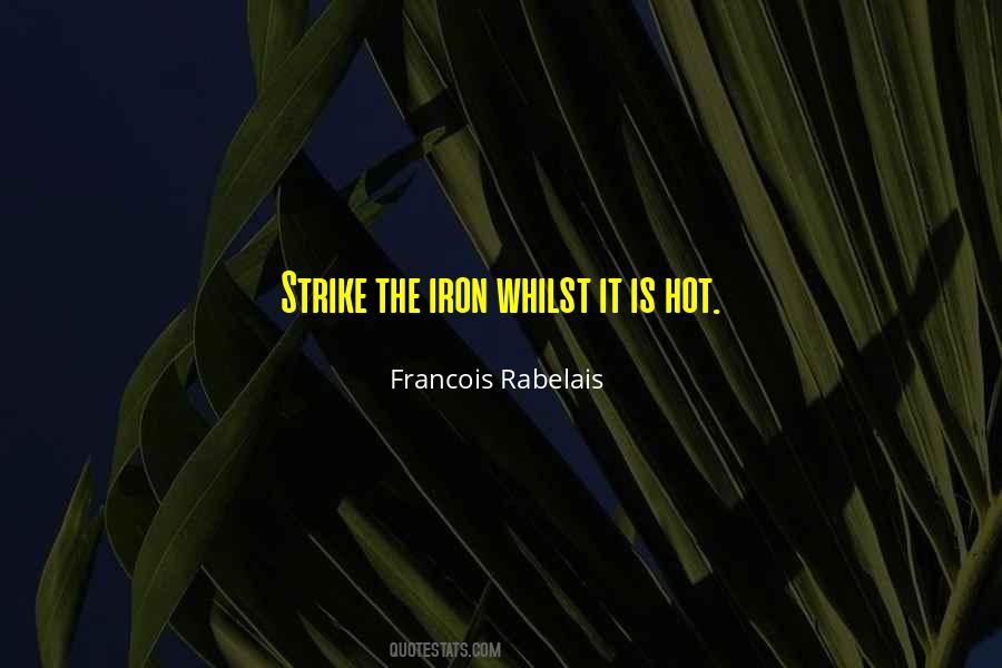 Strike While The Iron Is Hot Quotes #1611781