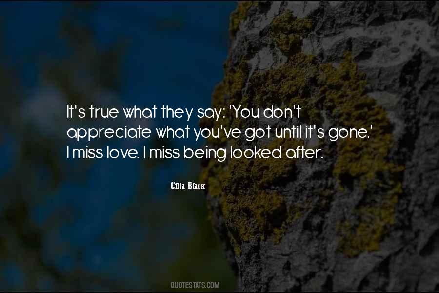 Don't Appreciate Until It's Gone Quotes #1557772