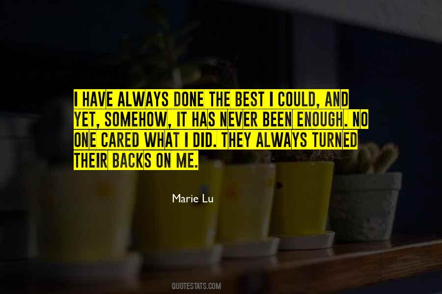 Got Each Others Backs Quotes #139983