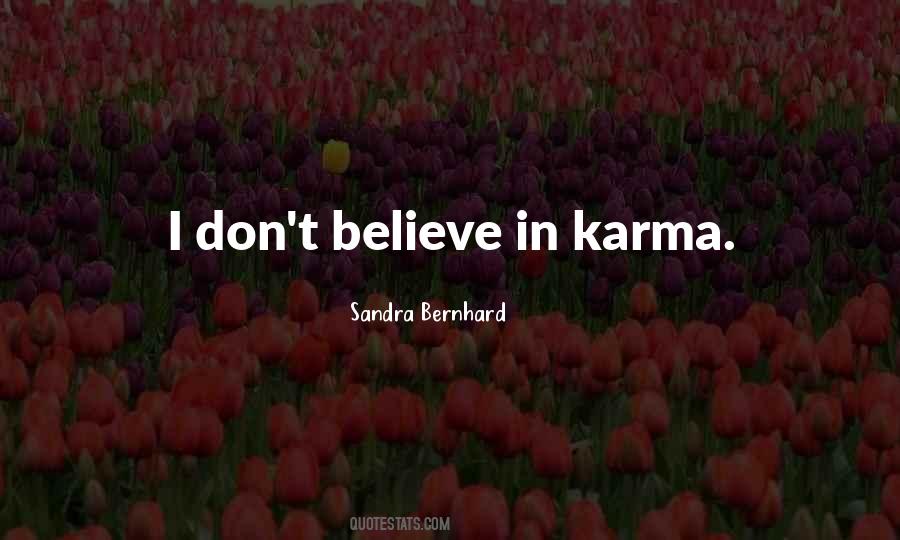 Don't Believe In Karma Quotes #270081