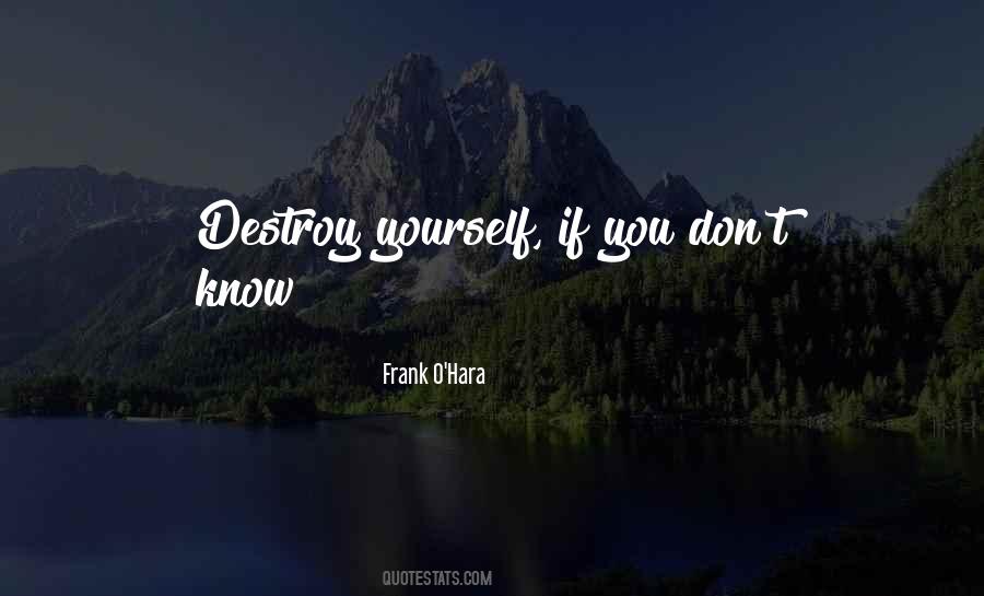 Don't Destroy Yourself Quotes #638535