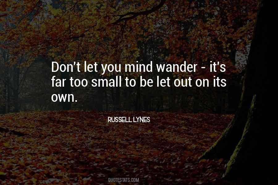 Don't Let Your Mind Wander Quotes #896462