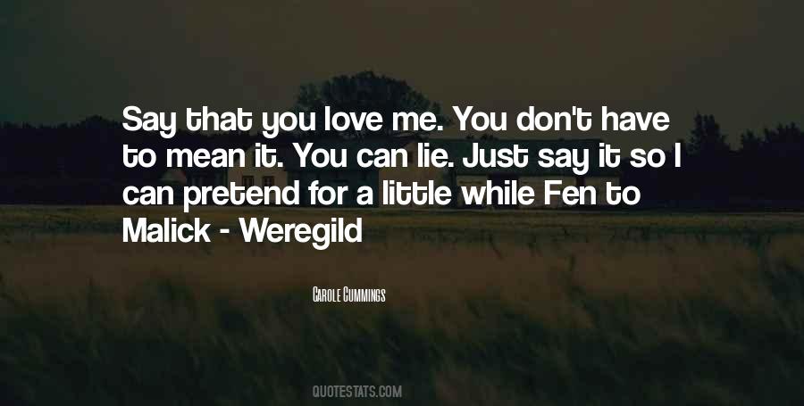 Don't Lie To The One You Love Quotes #595824