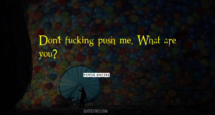 Don't Push Me Quotes #1223343