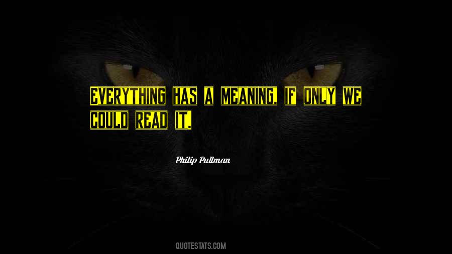 Everything Has Meaning Quotes #1620381