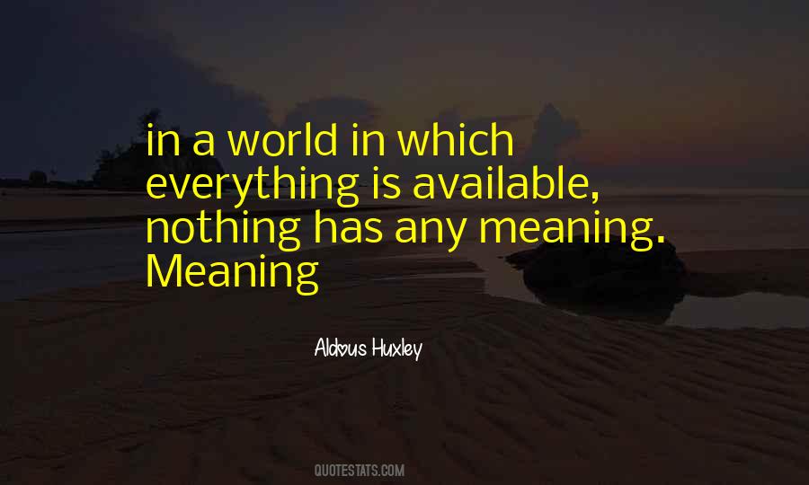Everything Has Meaning Quotes #1855995