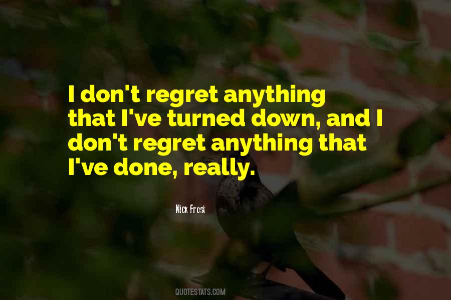 Don't Regret Anything Quotes #126007
