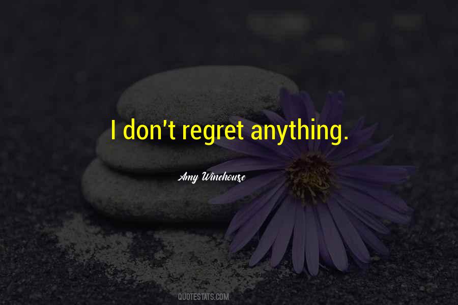 Don't Regret Anything Quotes #1267477
