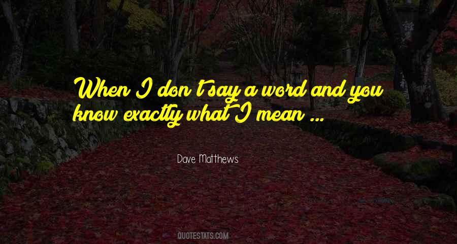 Don't Say A Word Quotes #371605