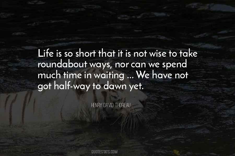 Don't Spend Your Life Waiting Quotes #1792266