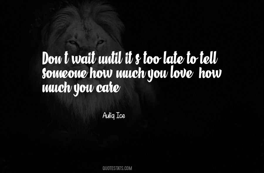 Don't Wait Until It's Too Late Quotes #244632
