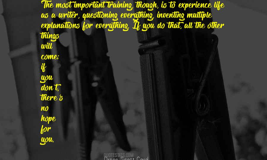 Training Experience Quotes #397550