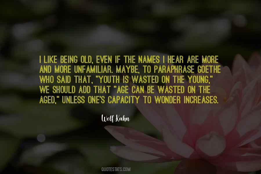 Is Wasted On The Youth Quotes #723959