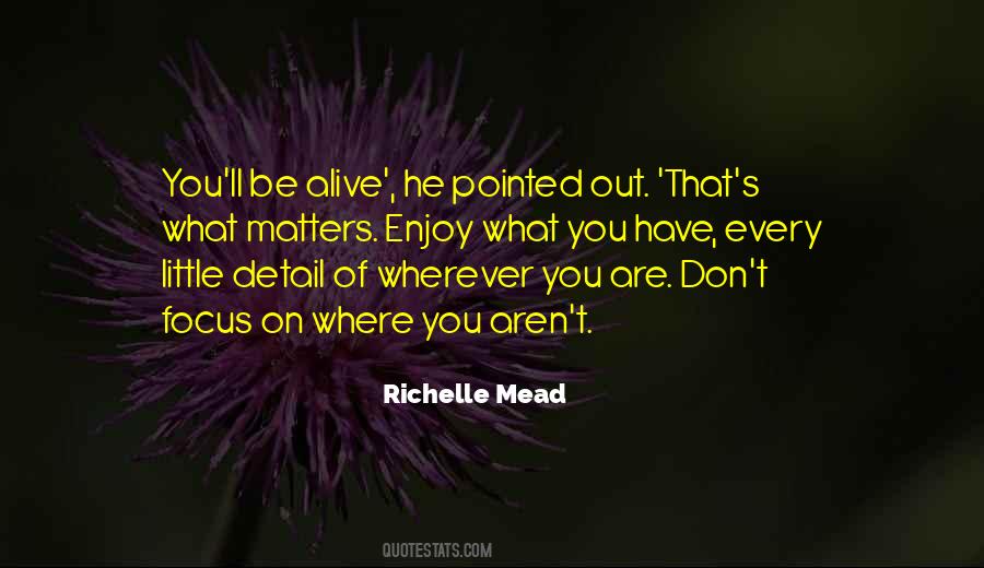 Focus On What You Have Quotes #261514
