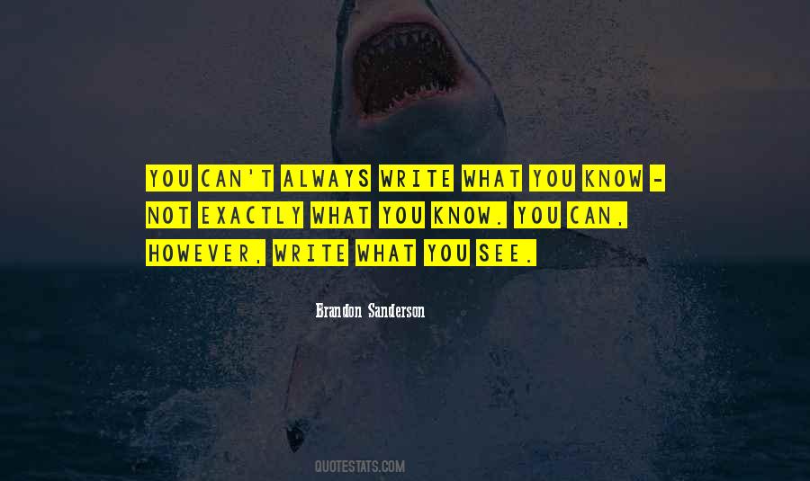 Write What You Know Quotes #730521
