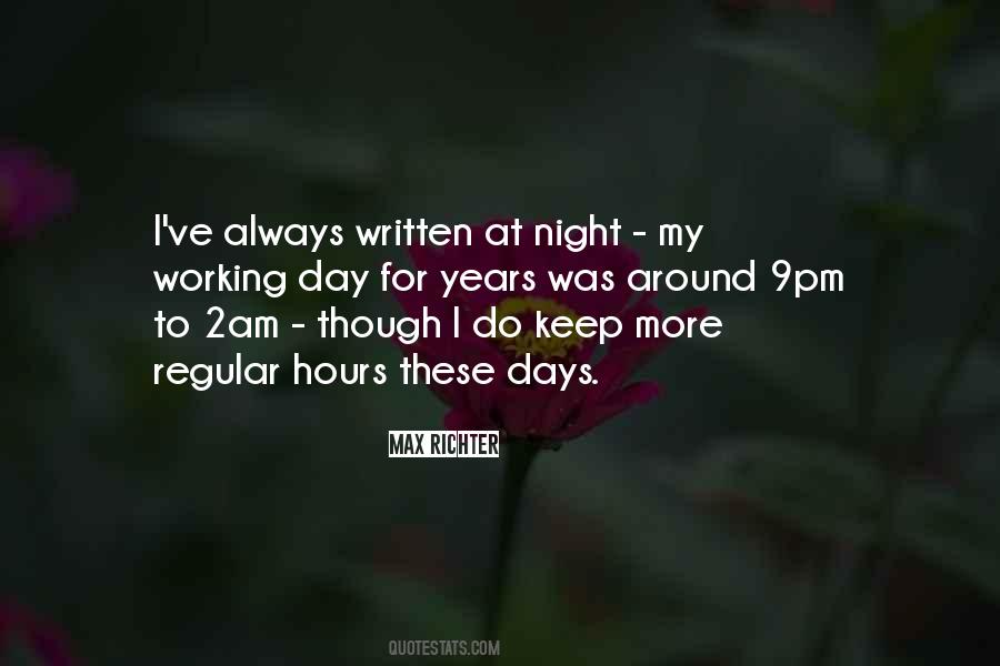 Working At Night Quotes #1532142
