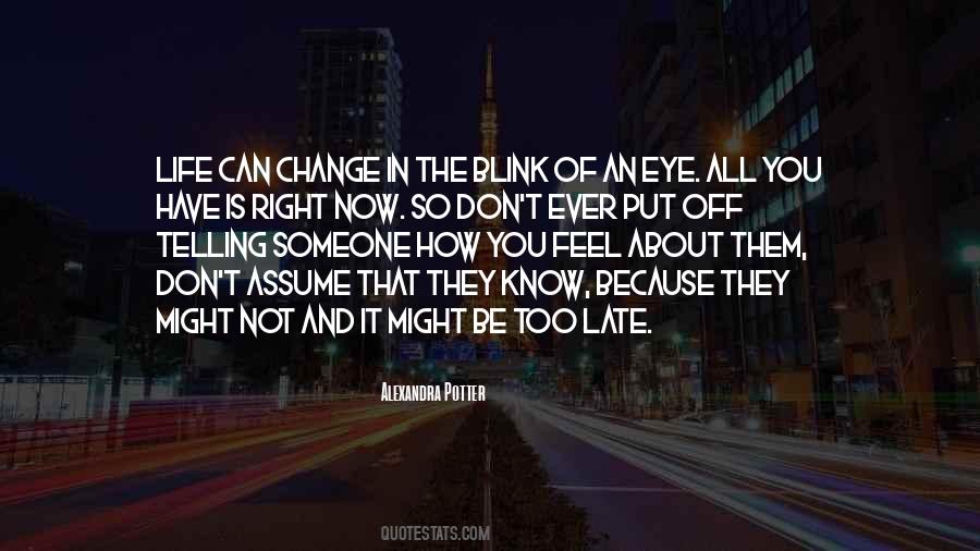 Life Can Change In The Blink Of An Eye Quotes #480751