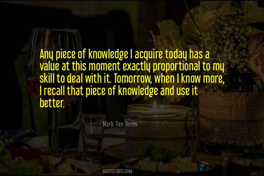 Skill And Knowledge Quotes #1250658