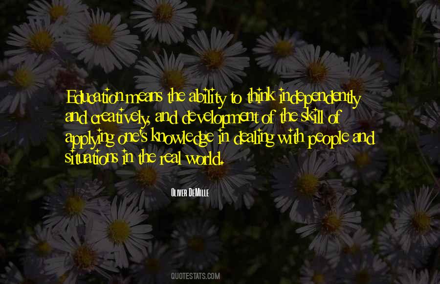 Skill And Knowledge Quotes #1690822