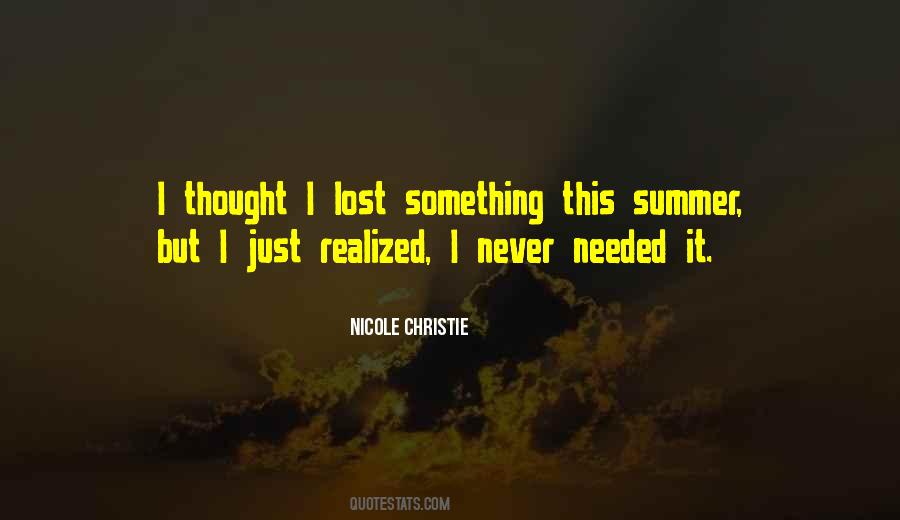 Something I Lost Quotes #492146