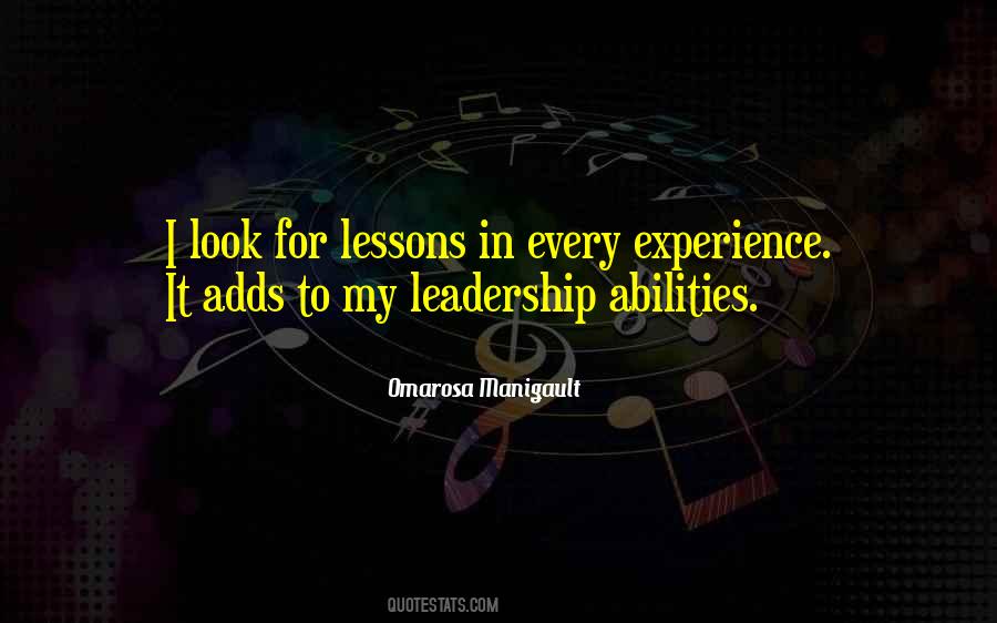 Experience Leadership Quotes #626387