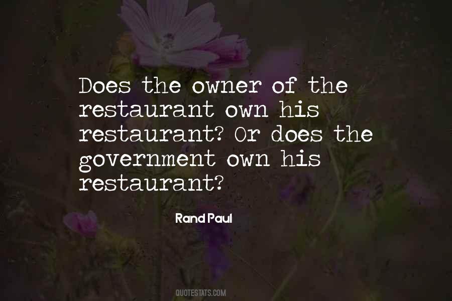 Restaurant Owner Quotes #394977