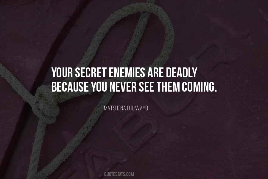 Secret Enemy Quotes #1618977
