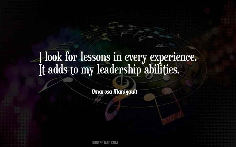 Leadership Experience Quotes #626387